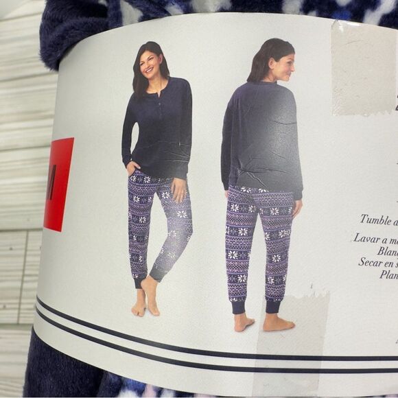 2PC NAUTICA SILKY STRETCH FLEECE SLEEPWEAR SET NWT MEDIUM 10-12 BLUE/WHITE - Picture 3 of 9